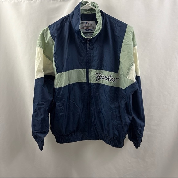 STARTER Other - New York Yankees Blue White Starter Jacket Windbreaker Large YOUTH Boys Vintage